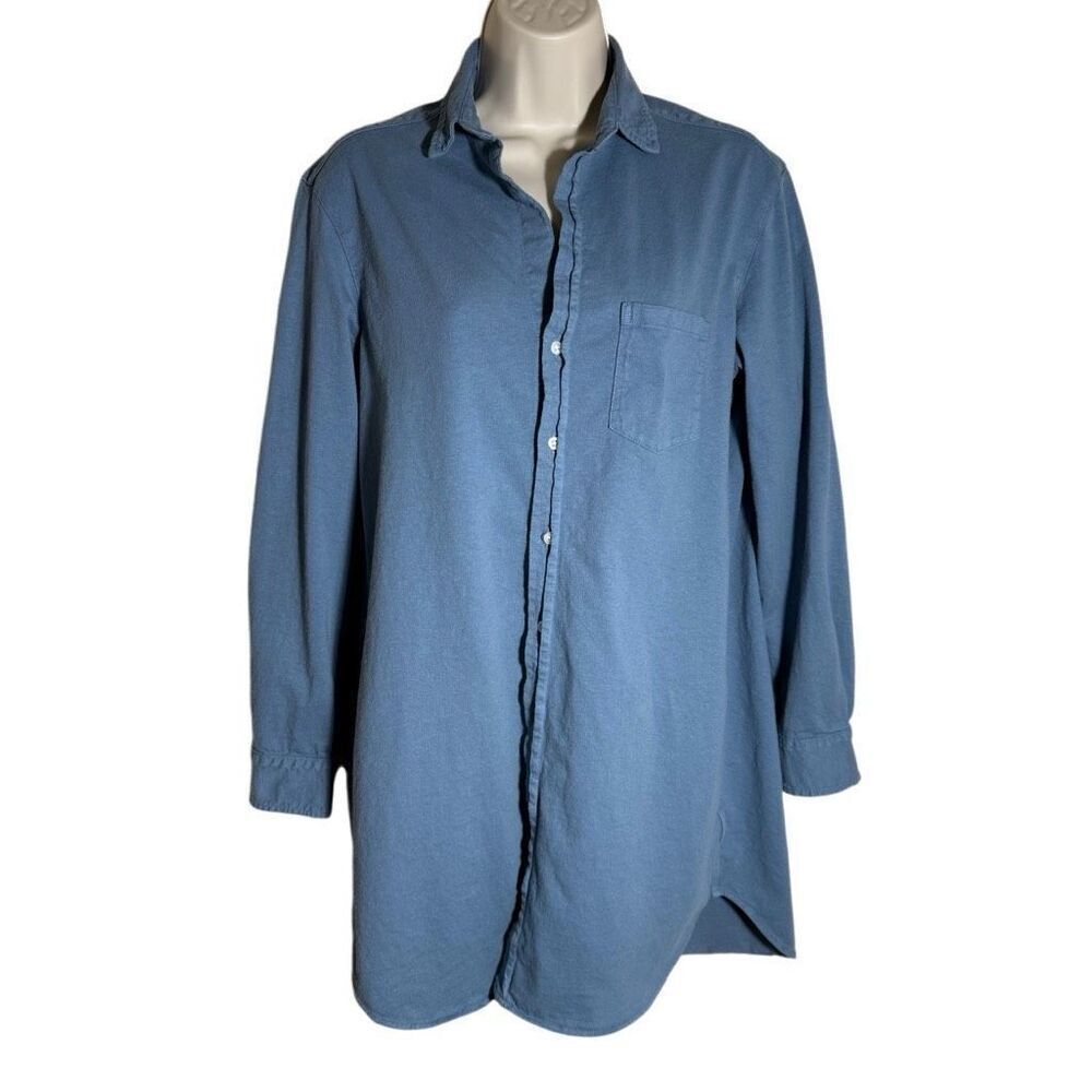 Frank & Eileen Mary Shirt Dress Blue size Medium Knit Cotton